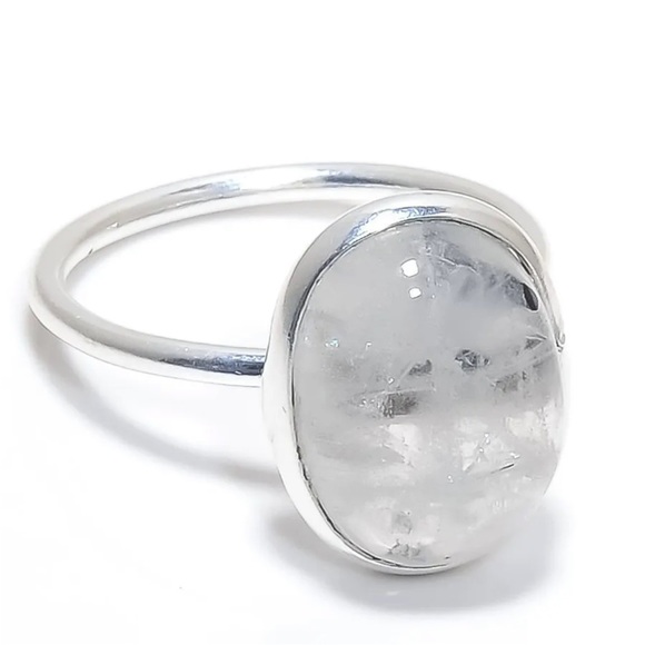 Jewelry - Rainbow Moonstone Solid Sterling Silver Ring Size 7.5